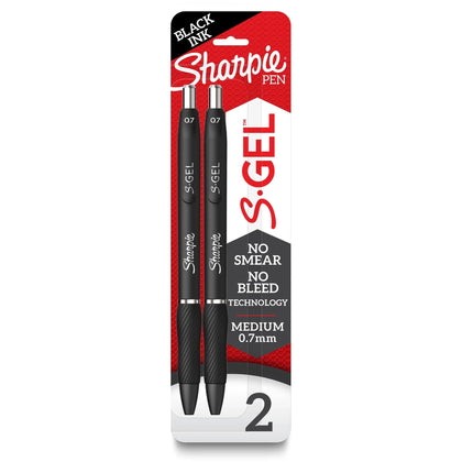 Sharpie S-Gel Pens: 0.7mm Black Ink Gel Pens - 2 Pack