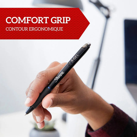 Sharpie S-Gel Pens: 0.7mm Blue Ink Gel Pens - Black Barrel - 2 Pack