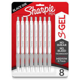 Sharpie S-Gel Pens: 0.7mm Medium Point Black Ink Gel-based - 8 Pack - Pens