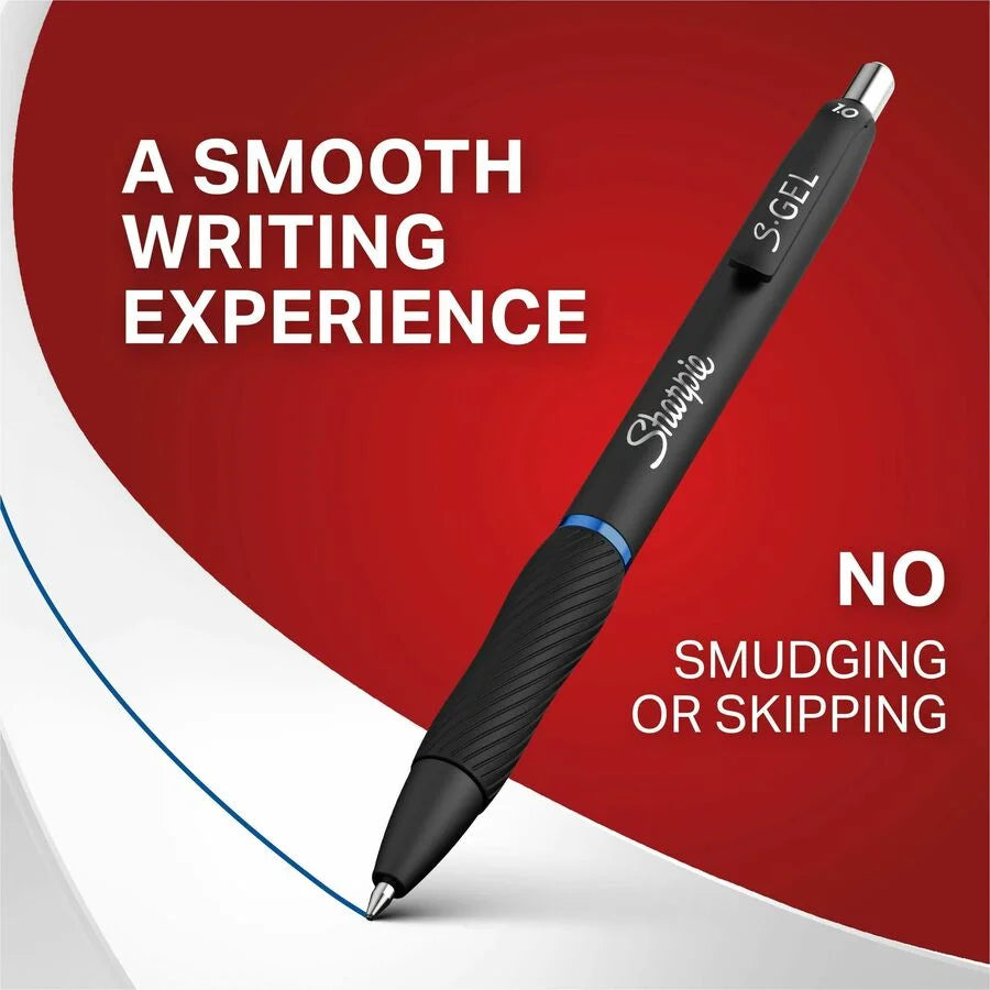 Sharpie S-Gel Pens: 1mm Retractable Blue Gel Ink - Pack of 12 - Pens