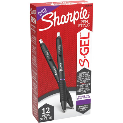 Sharpie S-Gel Pens: Purple Ink 0.7mm Point - Gel-Based - 1 Dozen - Pens