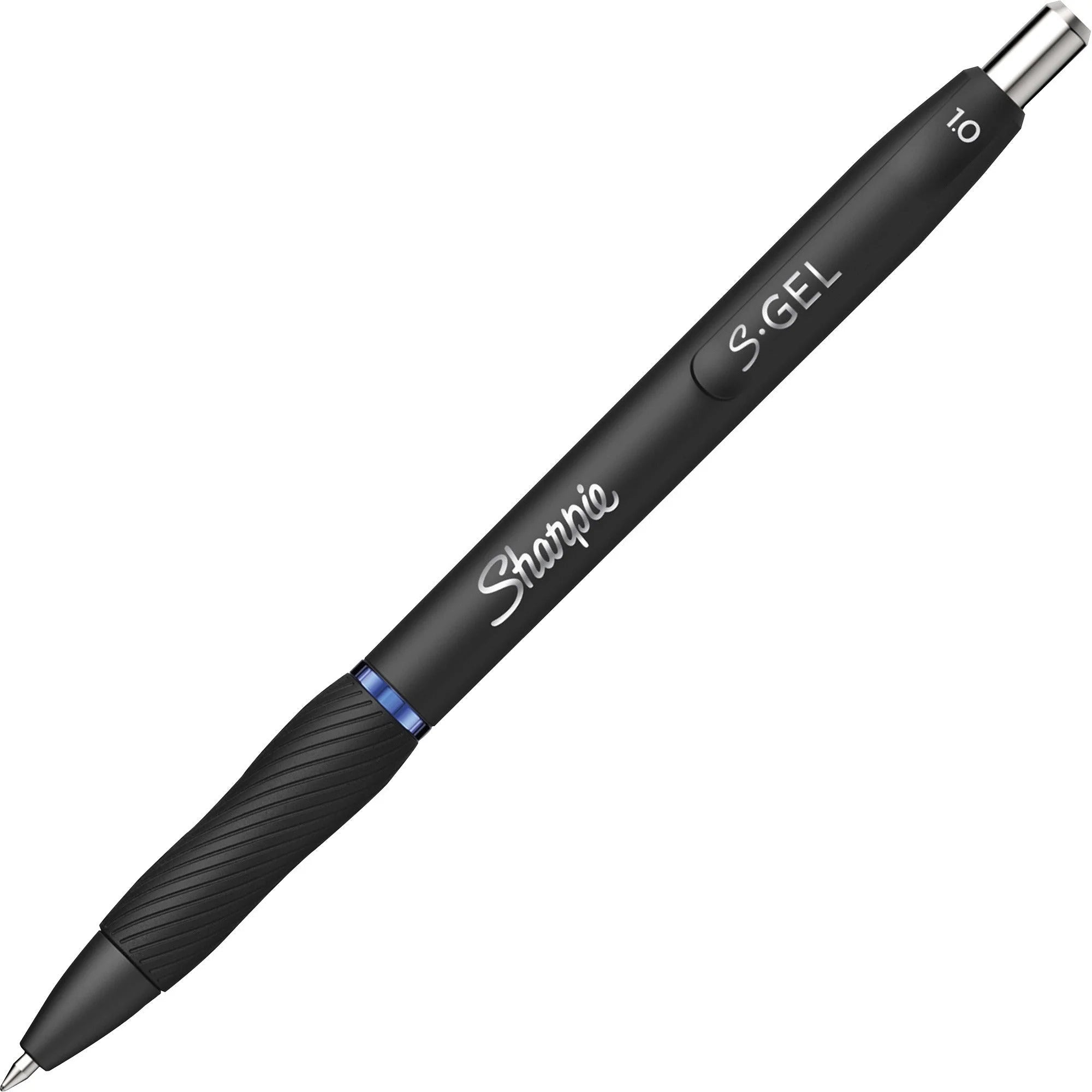 Sharpie S-Gel Retractable Pens: Bold 1mm Blue Gel Ink Black Barrel - 36/Box - Pens