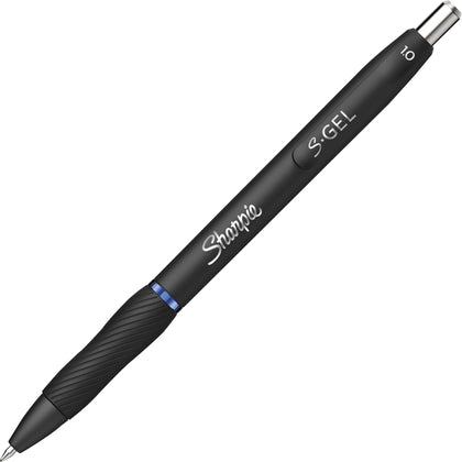 Sharpie S-Gel Retractable Pens: Bold 1mm Blue Gel Ink Black Barrel - 36/Box - Pens