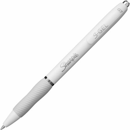 Sharpie S-Gel, White Fashion Barrel, Medium Point (0.7mm) - Left