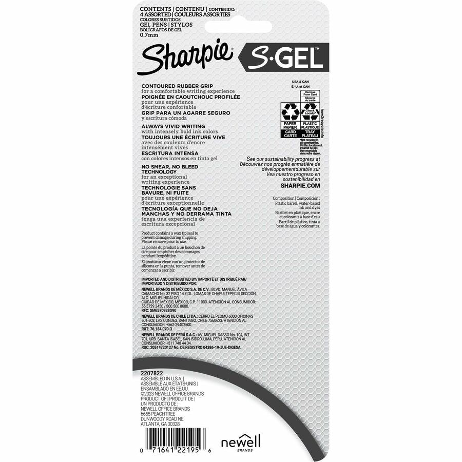 Sharpie S-Gel, White Fashion Barrel, Medium Point (0.7mm) - Rear