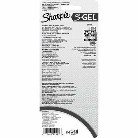Sharpie S-Gel, White Fashion Barrel, Medium Point (0.7mm) - Rear
