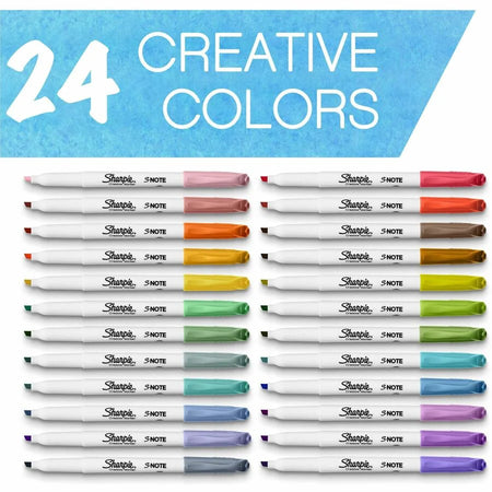 Sharpie S-Note Creative Markers: Chisel Tip Assorted Ink - 24 Pack - Markers & Dry-Erase