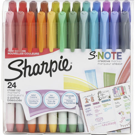 Sharpie S-Note Creative Markers: Chisel Tip Assorted Ink - 24 Pack - Markers & Dry-Erase