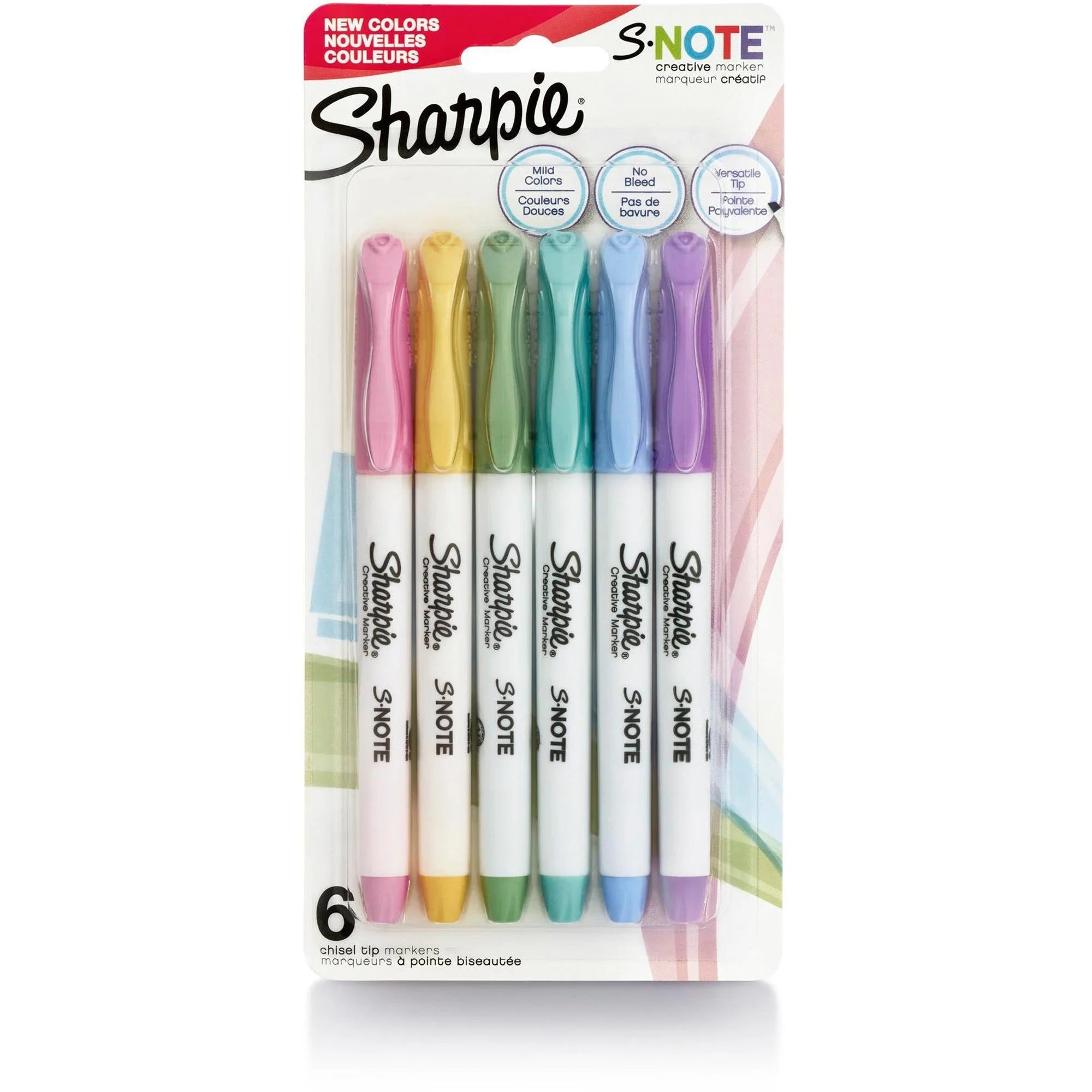 Sharpie S-Note Marker: Chisel Point Mild Assorted Ink - 6 Pack - Markers & Dry-Erase