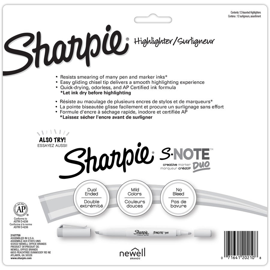 Sharpie SmearGuard Tank Style Highlighters - Rear