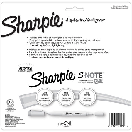 Sharpie SmearGuard Tank Style Highlighters - Rear