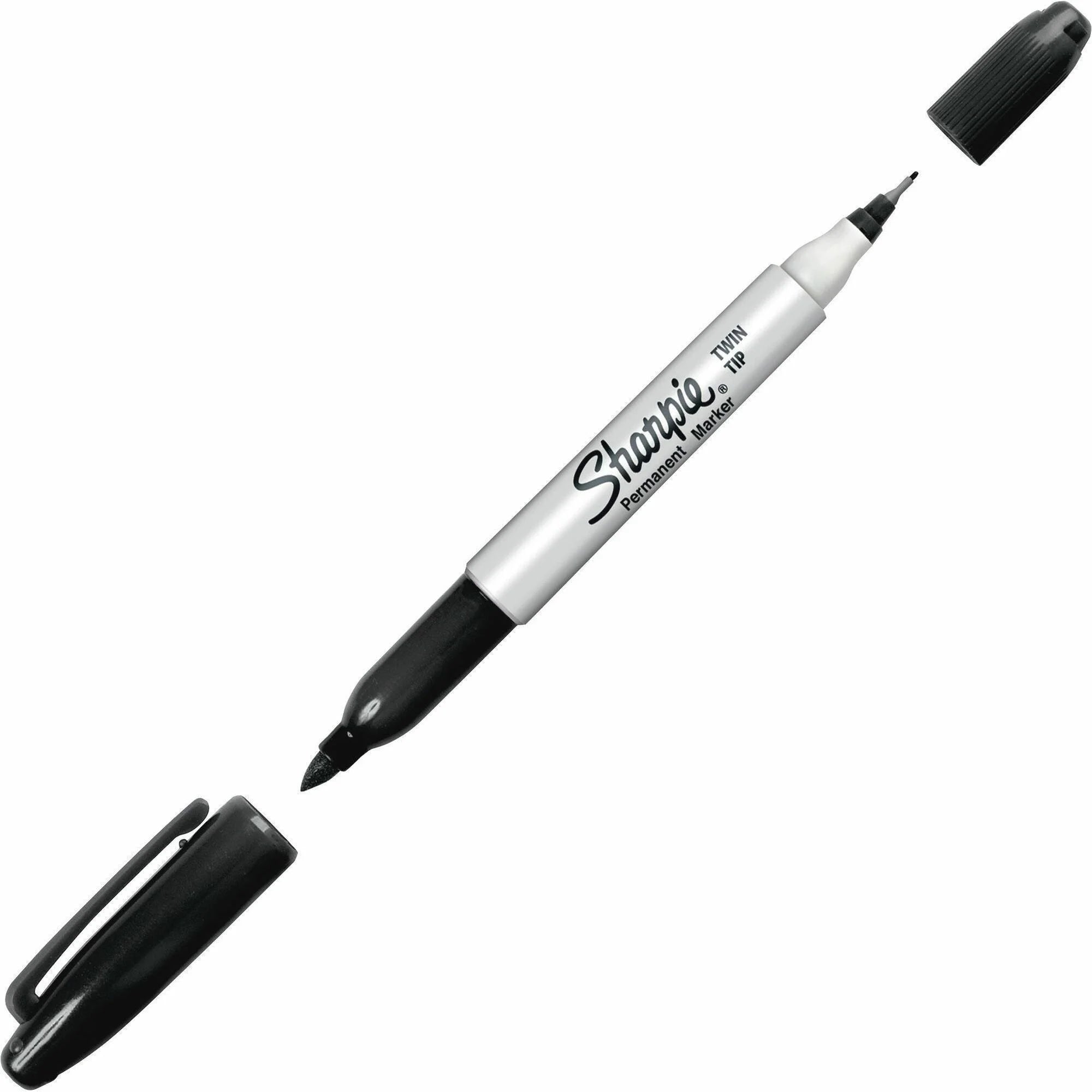 Sharpie Twin Tip Permanent Markers - Black Ink - 1 Dozen - & Dry-Erase
