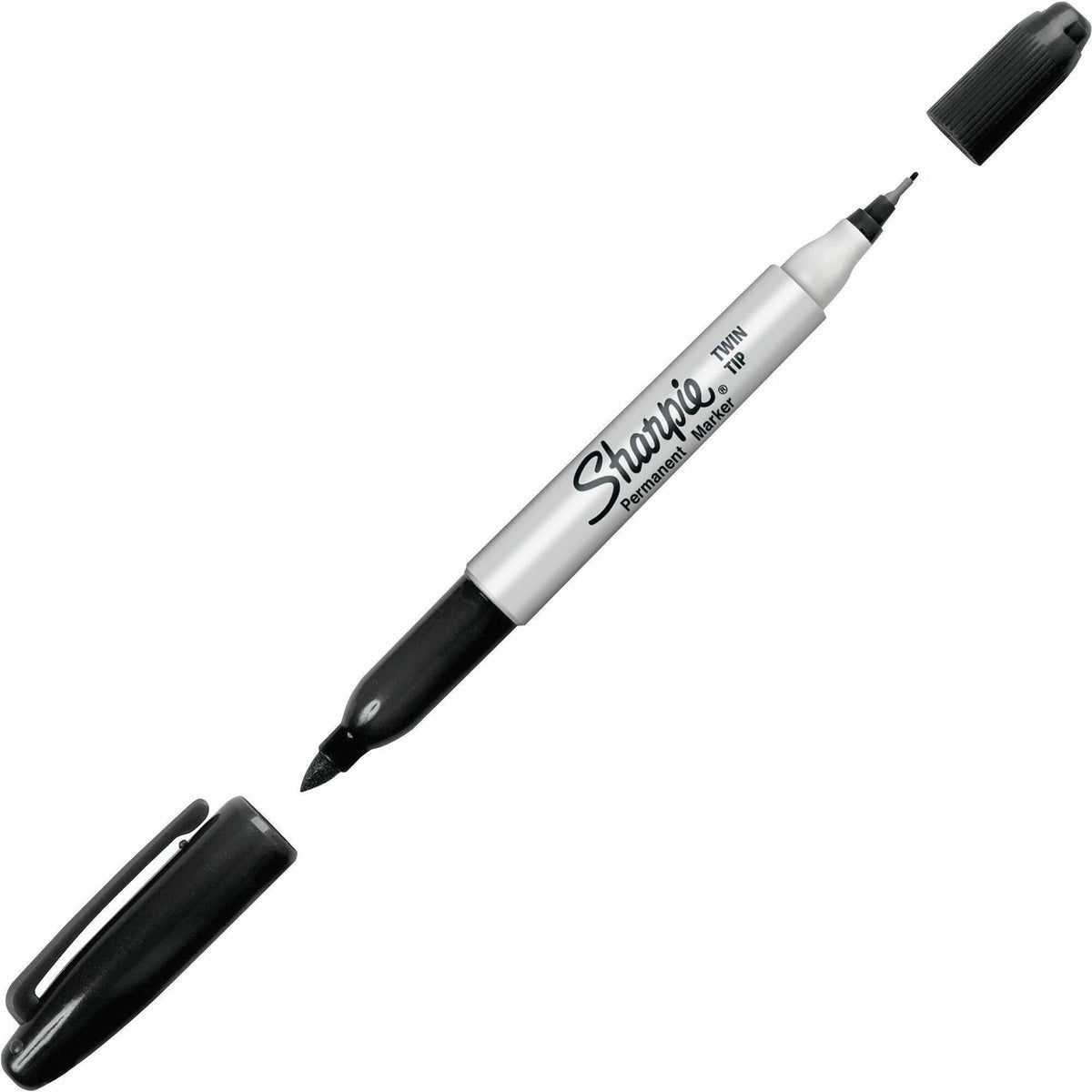 Sharpie Twin Tip Permanent Markers - Extra Fine & Point - Black Ink - Dry-Erase