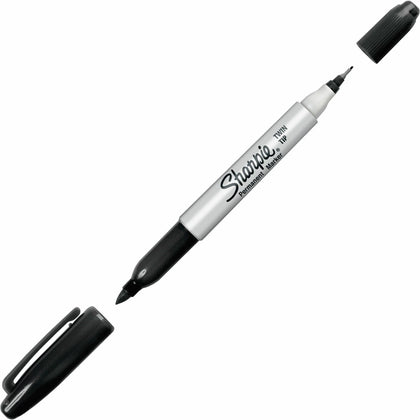 Sharpie Twin Tip Permanent Markers - Extra Fine & Point - Black Ink - Dry-Erase