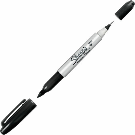 Sharpie Twin Tip Permanent Markers - Extra Fine & Point - Black Ink - Dry-Erase