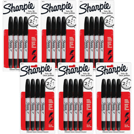 Sharpie Twin Tip Permanent Markers - Fine & Ultra Point - Black Ink - 4/Pack - Dry-Erase
