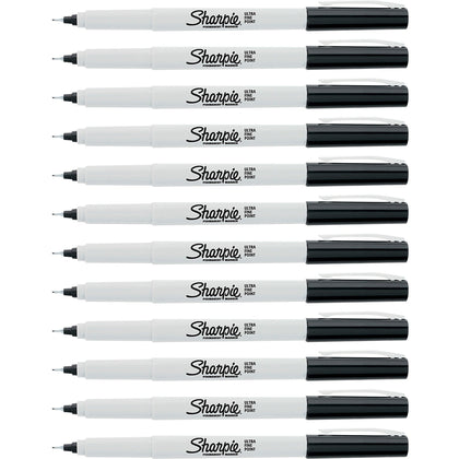 Sharpie Ultra Fine Permanent Markers - Alcohol-Based - 1 Dozen - & Dry-Erase
