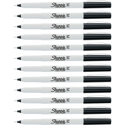 Sharpie Ultra Fine Permanent Markers - Alcohol-Based - 1 Dozen - & Dry-Erase
