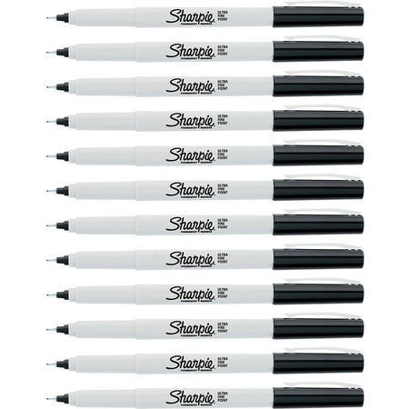 Sharpie Ultra Fine Permanent Markers - Alcohol-Based - 1 Dozen - & Dry-Erase