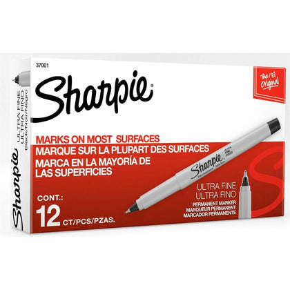 Sharpie Ultra Fine Permanent Markers - Black Ink - 1 Dozen - & Dry-Erase
