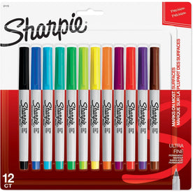 Sharpie Ultra Fine Point Permanent Marker - 12 Pack Assorted Colors - Markers & Dry-Erase