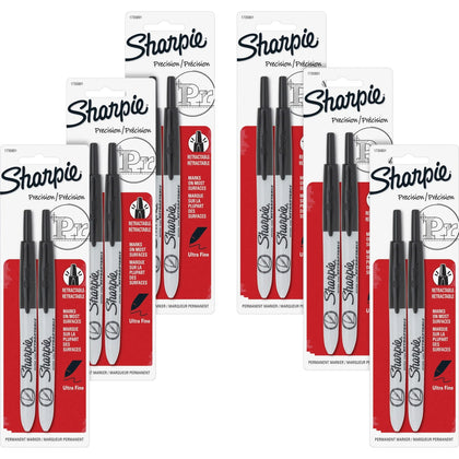 Sharpie Ultra-Fine Retractable Permanent Markers - Black Ink - 2/Pack - & Dry-Erase