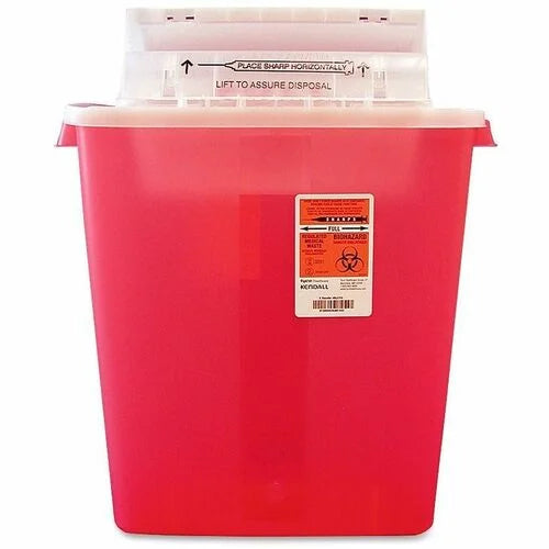 Sharpstar Covidien Transparent Containers - 3 gal Capacity - Red - 1 Each - Medical Waste Bags &
