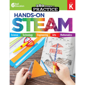 Shell Education 180 Days: Hands-On STEAM: Grade K Printed Book - Learning Books & Activities