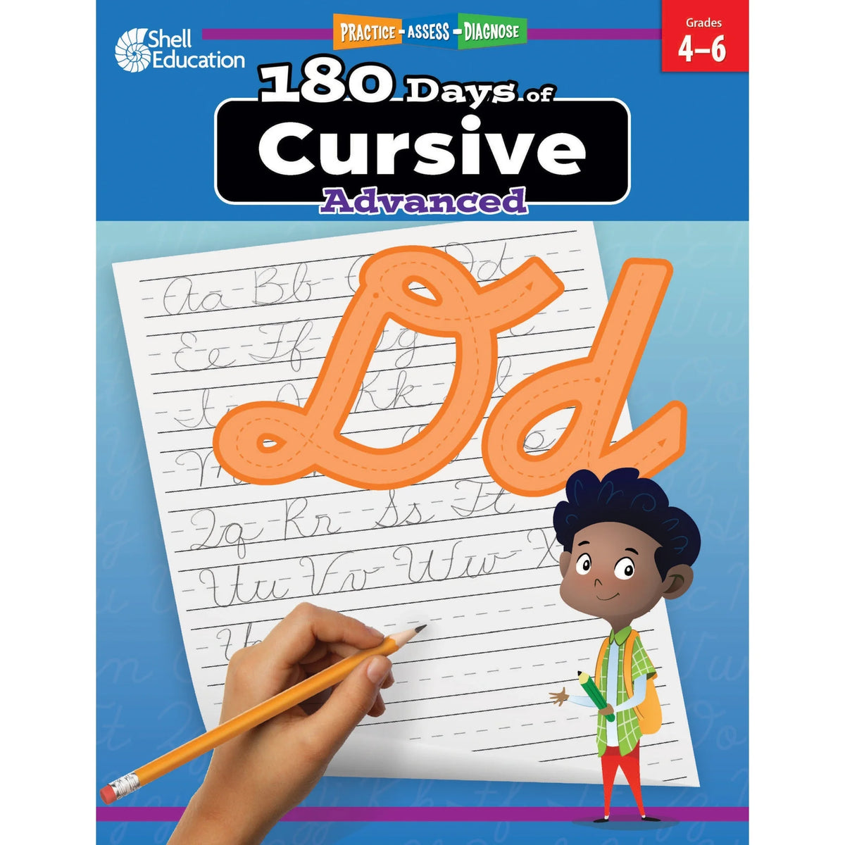 Shell Education 180 Days of Cursive: Advanced Workbook for Grades 4-6 - Learning Books & Activities