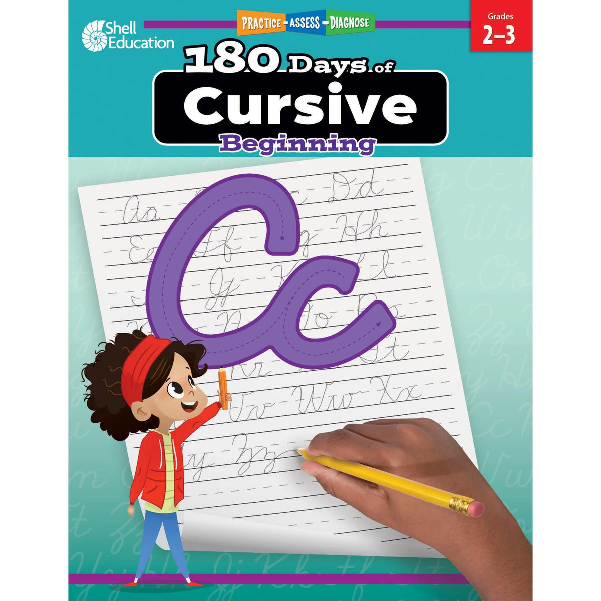 Shell Education 180 Days of Cursive: Beginning - Grade 2-3 English - Learning Books & Activities