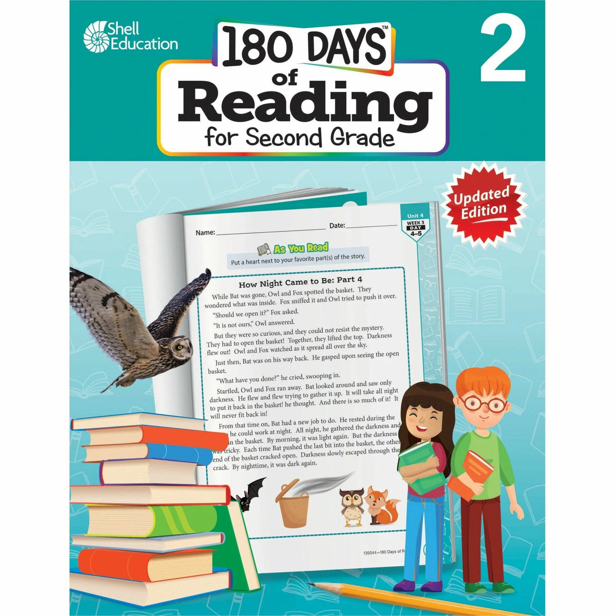 Shell Education 180 Days of Reading for 2nd Grade - Engaging Second Resource - Learning Books & Activities
