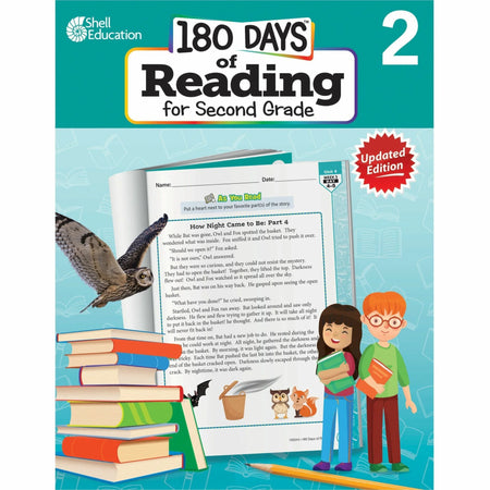 Shell Education 180 Days of Reading for 2nd Grade - Engaging Second Resource - Learning Books & Activities