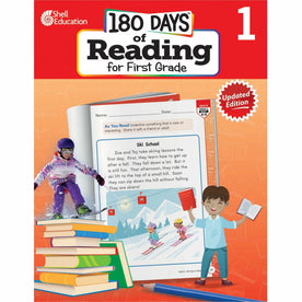 Shell Education 180 Days of Reading for First Grade - Engaging 2nd Edition Book - Learning Books & Activities