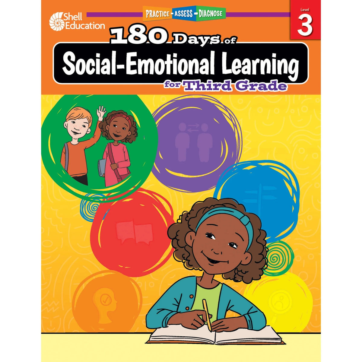Shell Education 180 Days of Social-Emotional Learning for 3rd Grade Book - Books & Activities