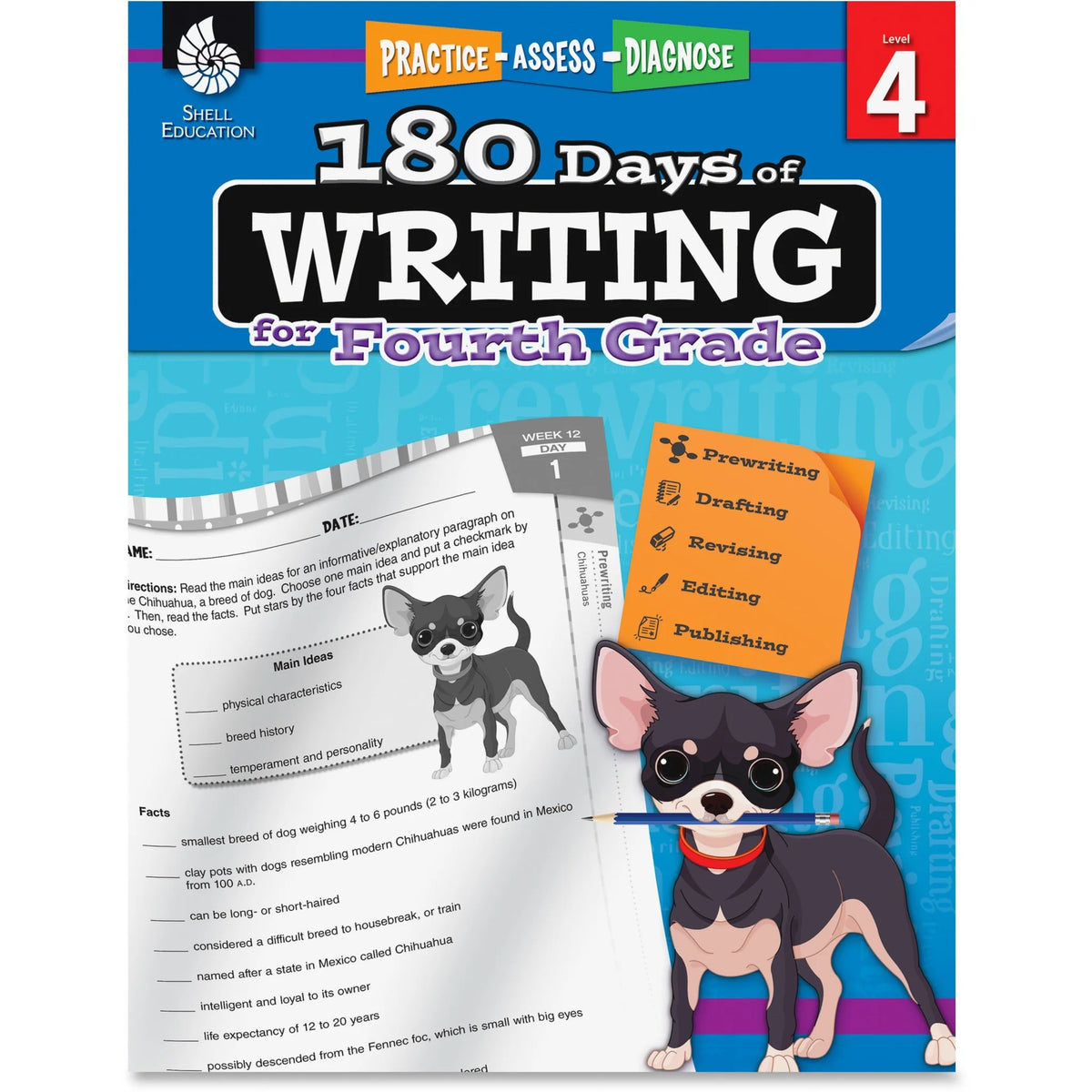 Shell Education 4th Grade Writing Book - 180 Days of - 216 Pages - Learning Books & Activities