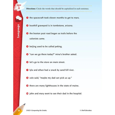 Shell Education Conquering Home/Classwork Book Set for Grade 4-5 - Multilingual - Learning Books & Activities
