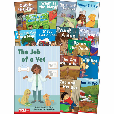 Shell Education Decodable Books Grade PK-K Set 2: 15-Book - Printed Book - Learning & Activities