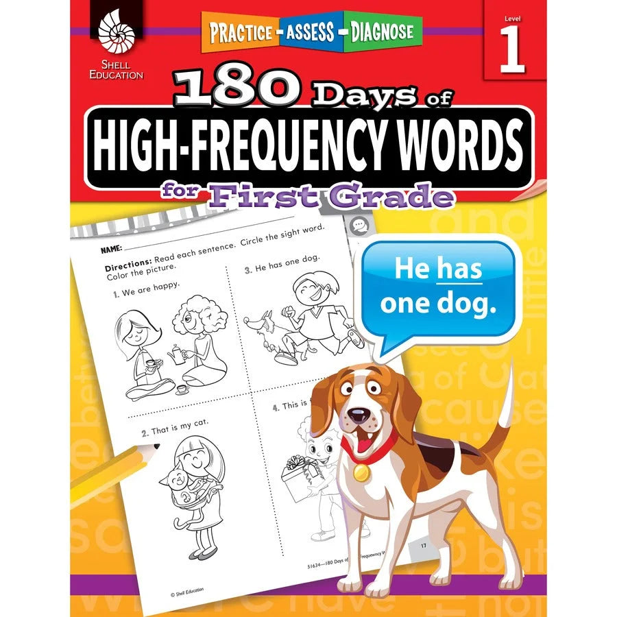 Shell Education Grade 1 Frequency Words Printed Book - Multilingual - Learning Books & Activities