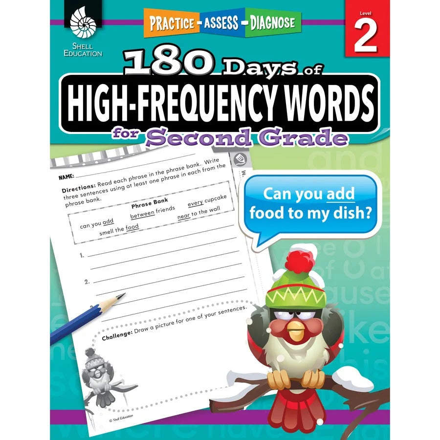 Shell Education Grade 2 Frequency Words Printed Book - Multilingual - Learning Books & Activities