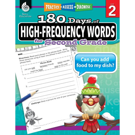 Shell Education Grade 2 Frequency Words Printed Book - Multilingual - Learning Books & Activities