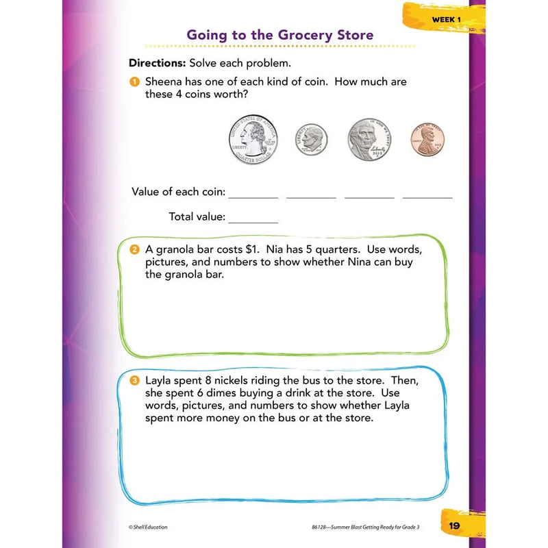 Shell Education Grade 3 Summer STEM Set by Wendy Conklin & Debra J. Housel - Learning Books Activities