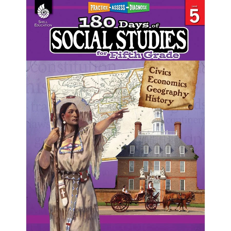 Shell Education Grade 5 Social Studies Learn At Home Book - Learning Books & Activities