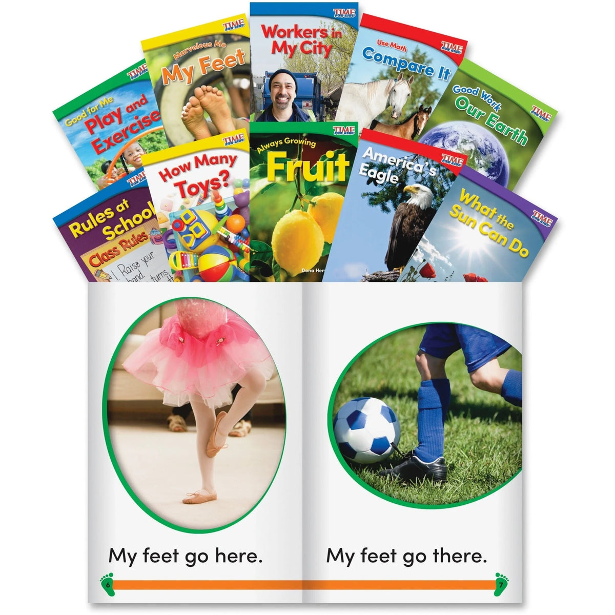 Shell Education Grade K Time for Kids Book Set 2 - Educational Printed - Learning Books & Activities