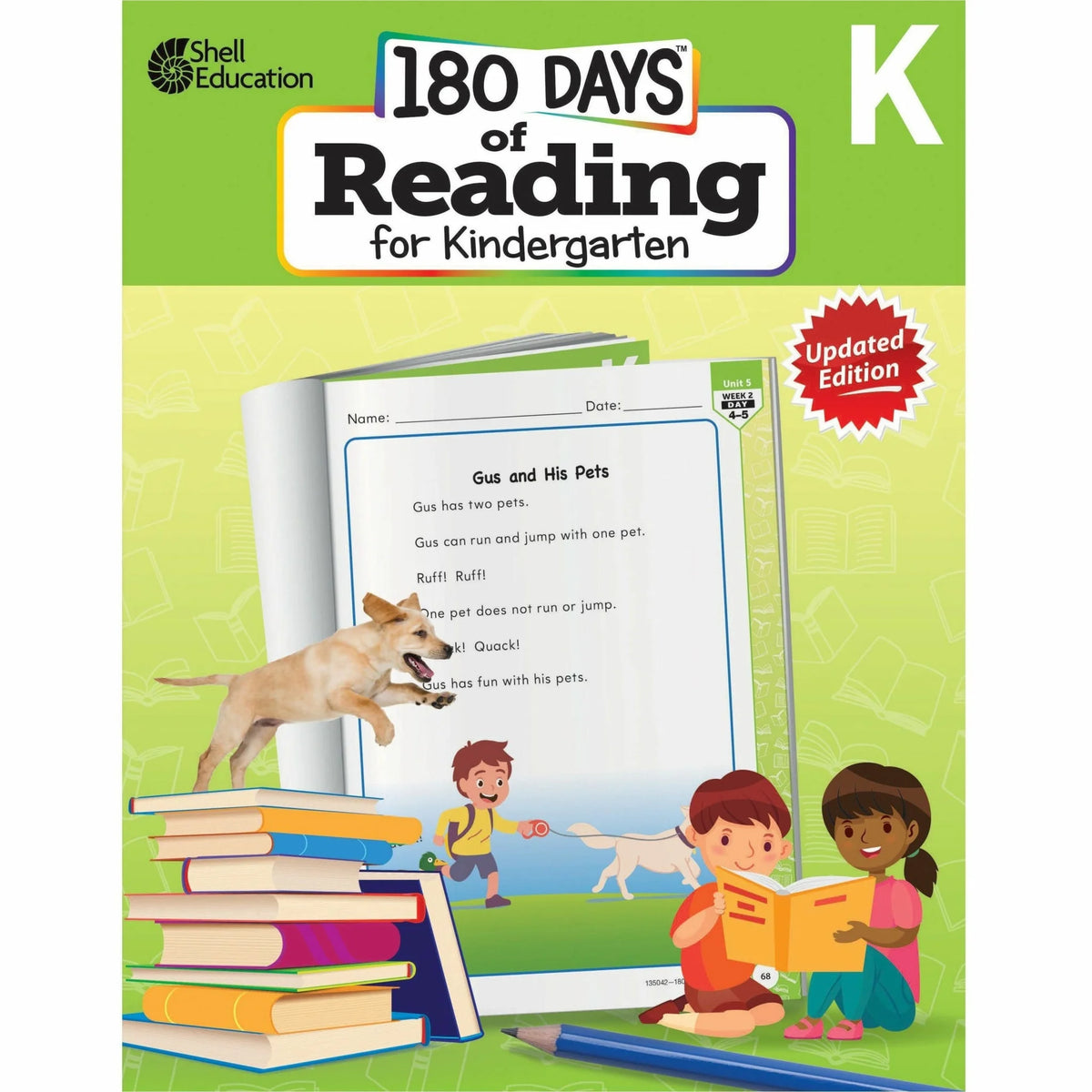 Shell Education Kindergarten Reading Book - 180 Days of Grade K 2nd Edition - Learning Books & Activities