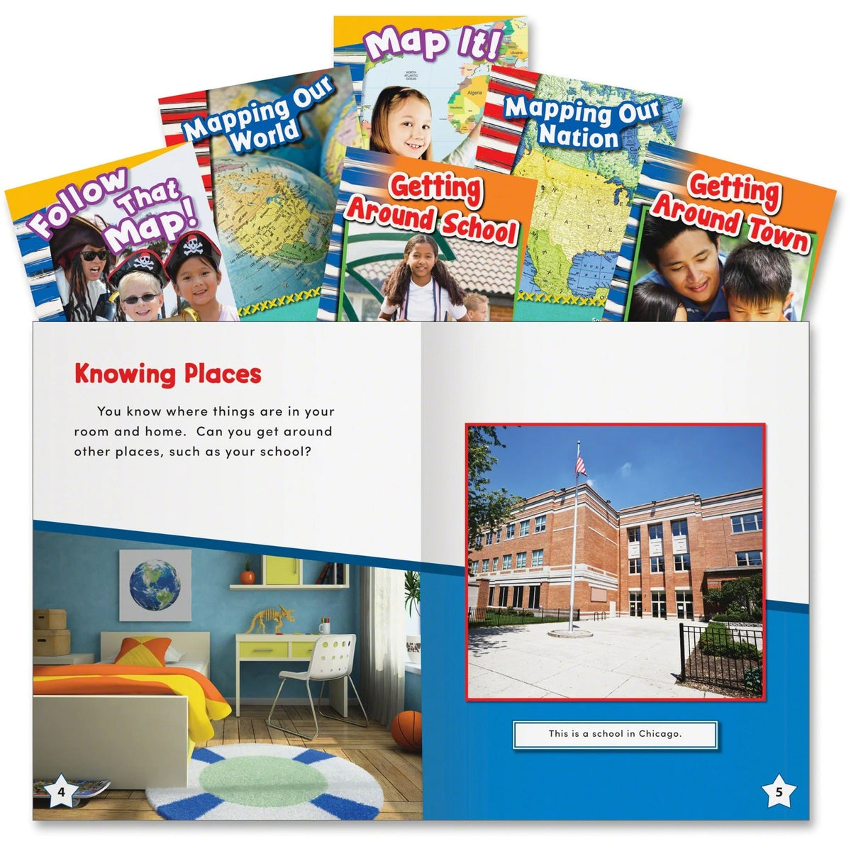 Shell Education Let’s Map It! Book Set - Grade K-3 Printed Books - Learning & Activities