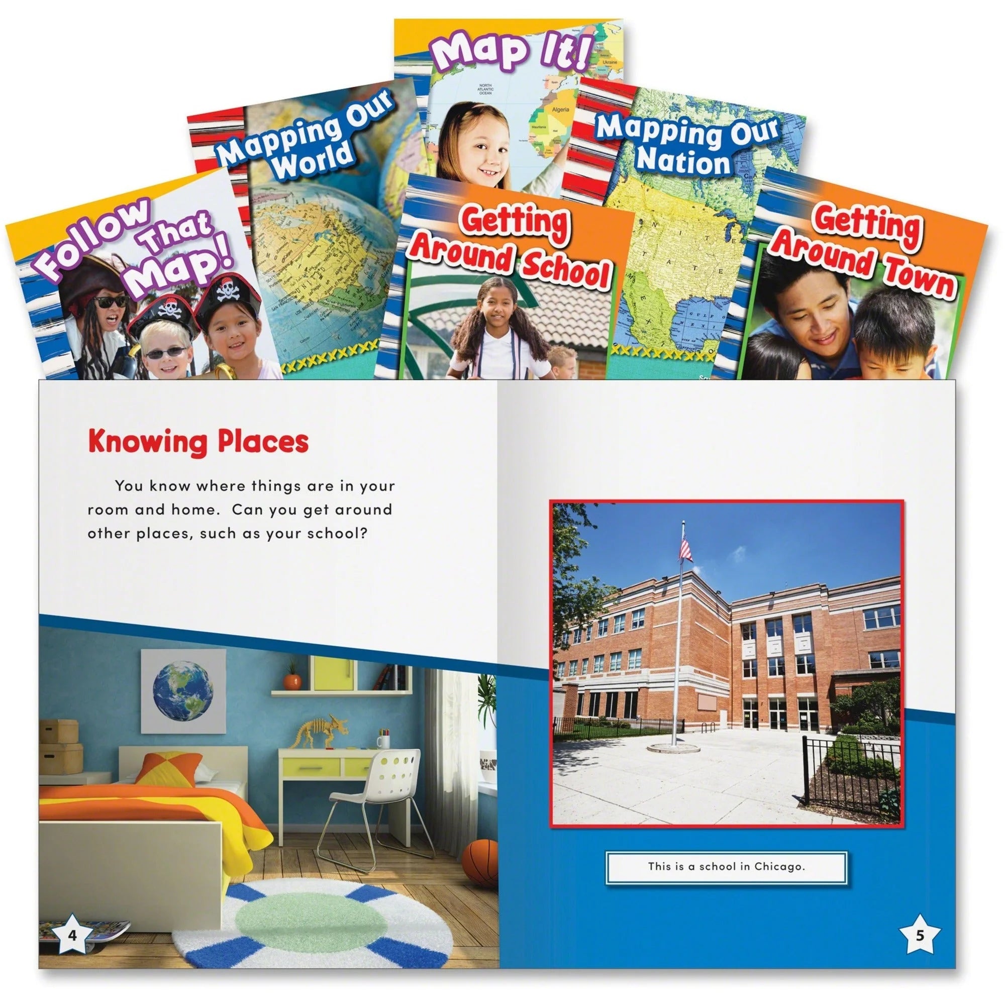 Shell Education Let’s Map It! Book Set - Grade K-3 Printed Books - Learning & Activities