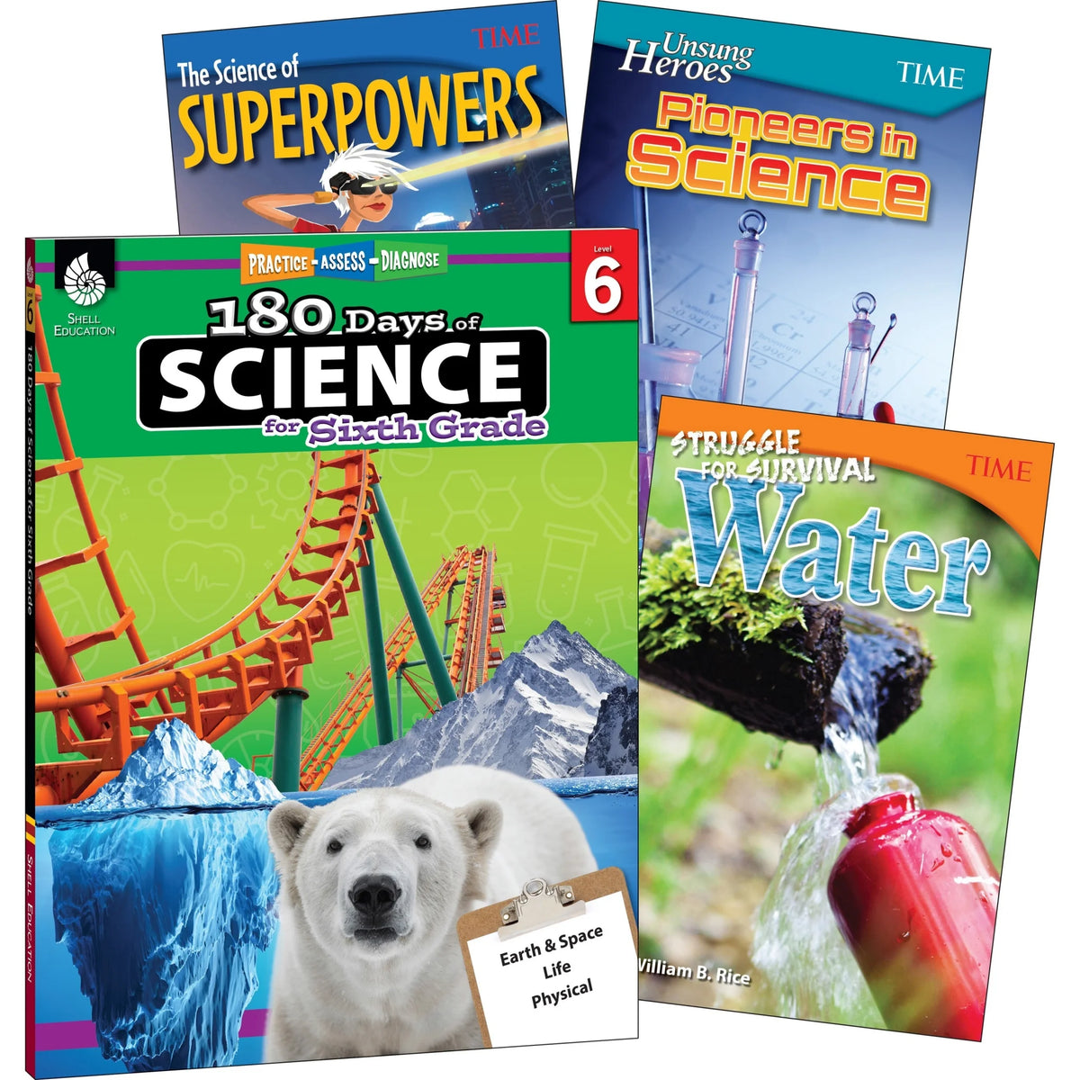 Shell Education Science 4-Book Set: Grade 6 Learn-at-Home Series - Learning Books & Activities