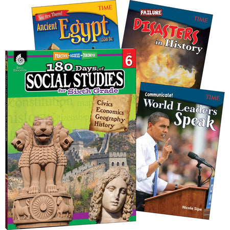 Shell Education Social Studies Book for Grade 6 - Learn At Home Series - Learning Books & Activities