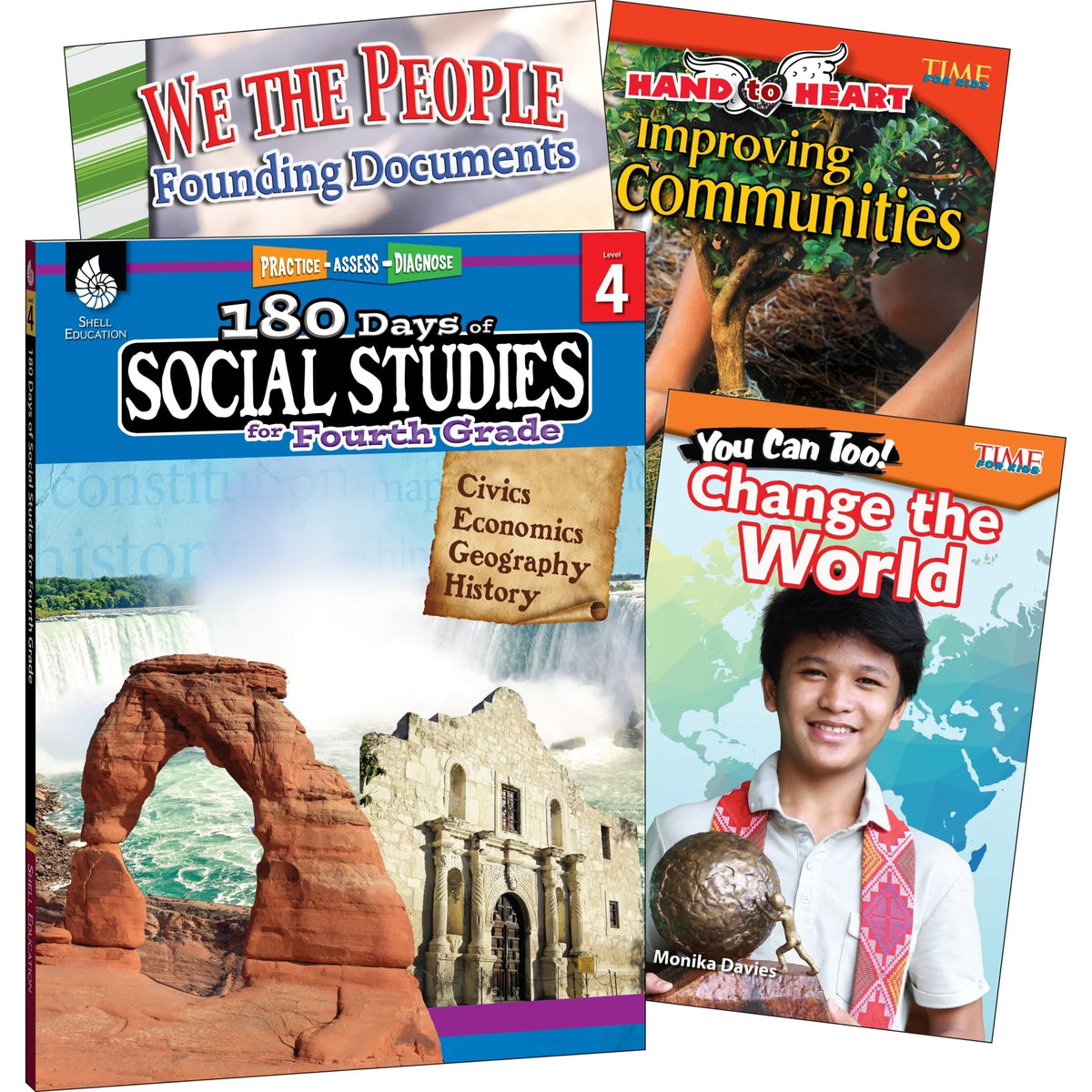Shell Education Social Studies Book Grade 4 - Learn At Home Series - Learning Books & Activities