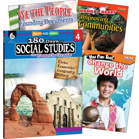 Shell Education Social Studies Book Grade 4 - Learn At Home Series - Learning Books & Activities
